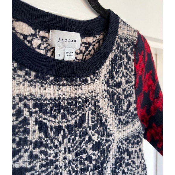 Jigsaw London Mixed Print Sweater Tee - Picture 2 of 4